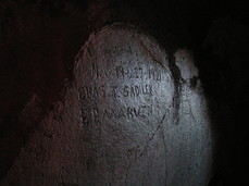 [Tunnel Wall Carvings (Snowboarders in 1921)]