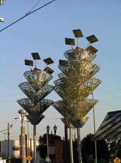 [Funny Metal Trees at Interstate/Rose Quarter]